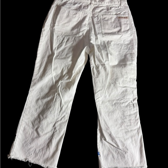 Calvin Klein Woman's White Beaded Crocked Pants Jeans Size 6 Vtg Japan - Picture 6 of 13